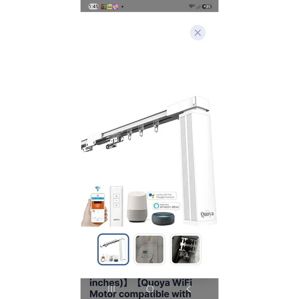 QUOYA QL600 Smart Electric Curtain Track, Motorized motor, Adjustable track leng